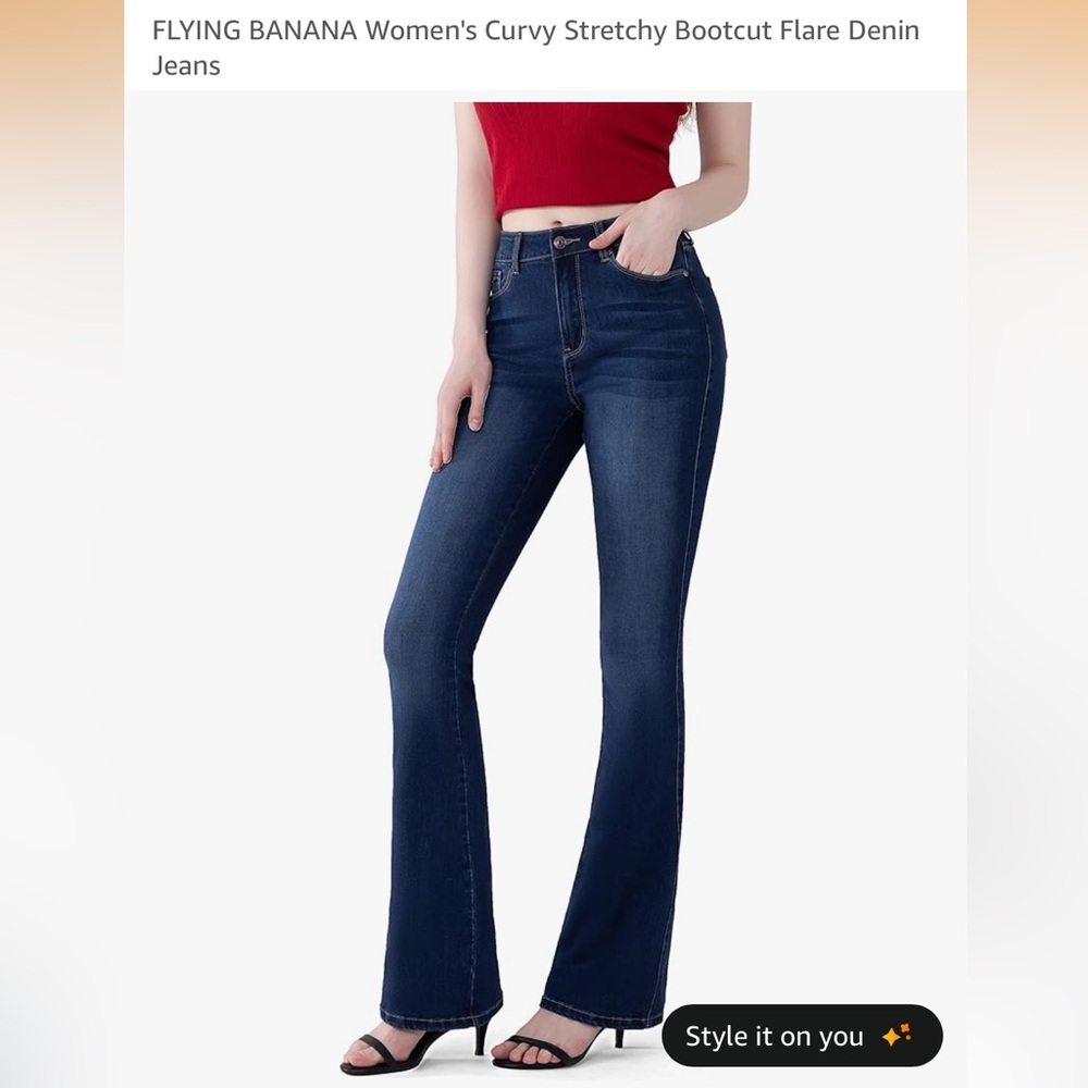 Women's curvey stretchy bootcut flare jeans pants size 4L